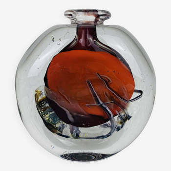 Vase verre soufflé de François Le Lonquer 1985