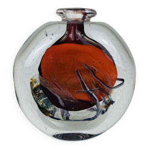 Vase verre soufflé de - 1985