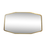 Mirror 1950 octagonal brass frame 41x70cm
