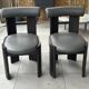 Set of 2 TAHANAN chairs in solid wood and leather, handmade Philippine design.