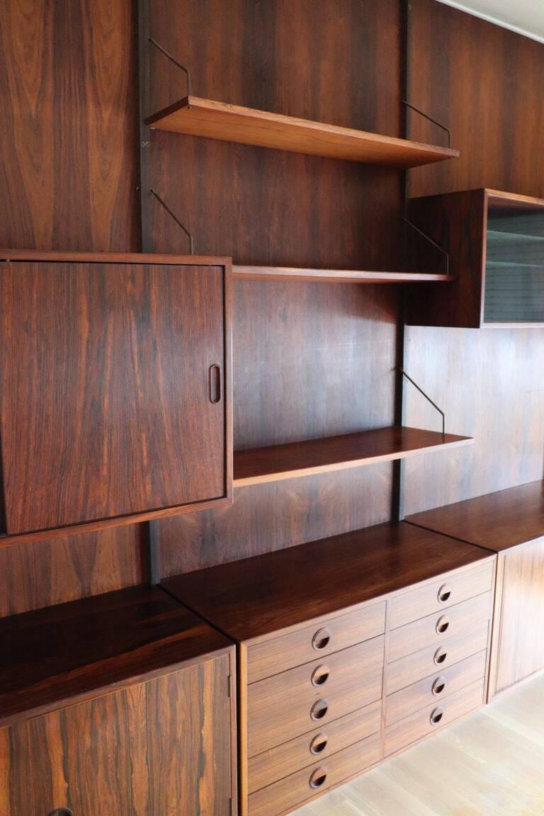 Danish wall bookcase by Thygesen and Sorensen in rosewood, 1960