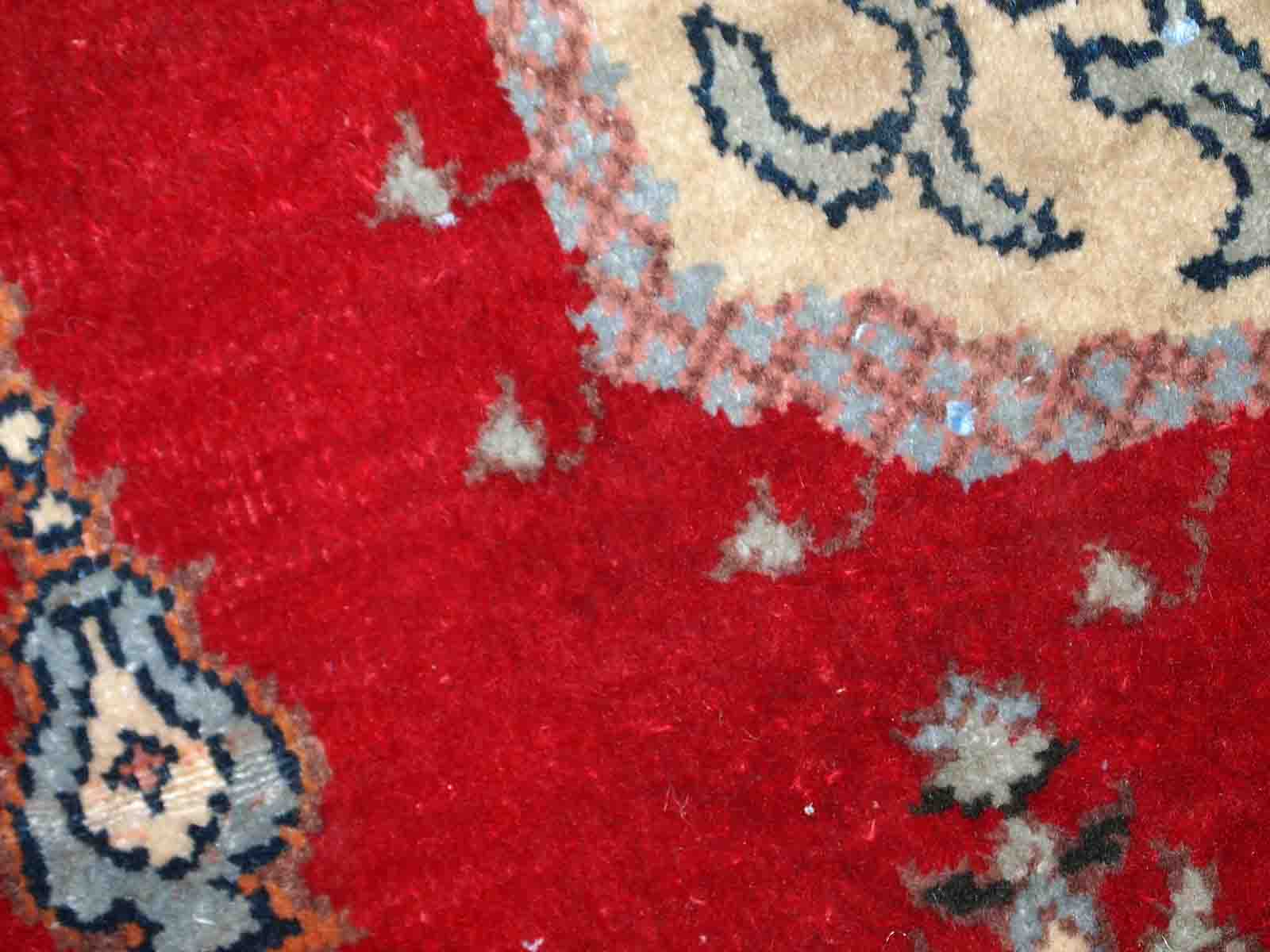 Old turkish konya handmade carpet 69cm x 108cm 1920s, 1c500