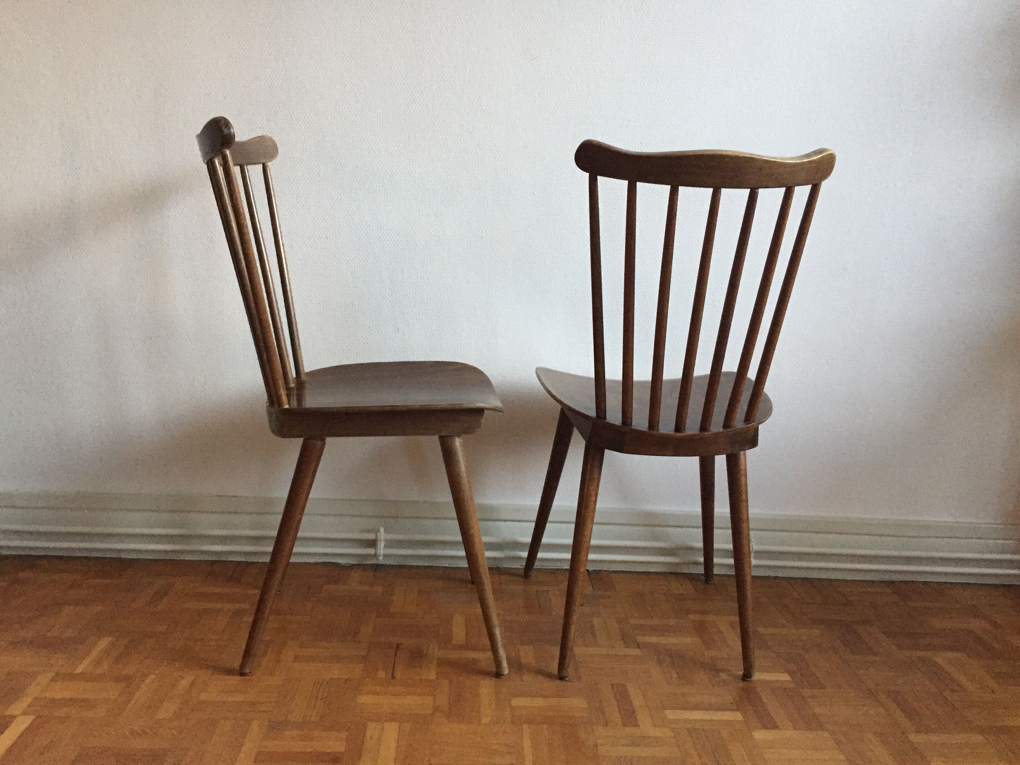 Set of 6 chairs Baumann Menuet in beech, compass feet