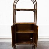 Bookcase in bamboo and caning