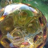 Vase calice en verre ambrée années 50/60