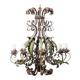 Lustre vintage en fer forgé polychrome