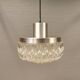 Beautiful hanging lamp in aluminium and hard-pressed crystal glass, probably Swedish