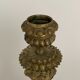 Pair of bronze candle holders with neogothic nineteenth chiseling