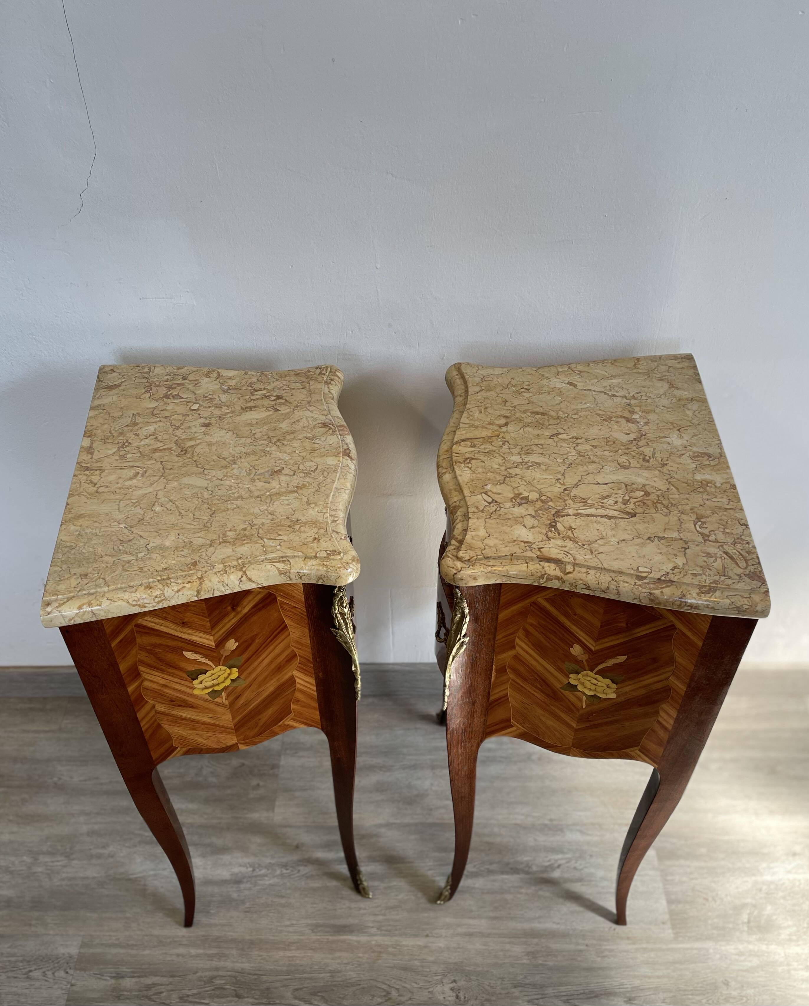 Louis XV style bedside tables