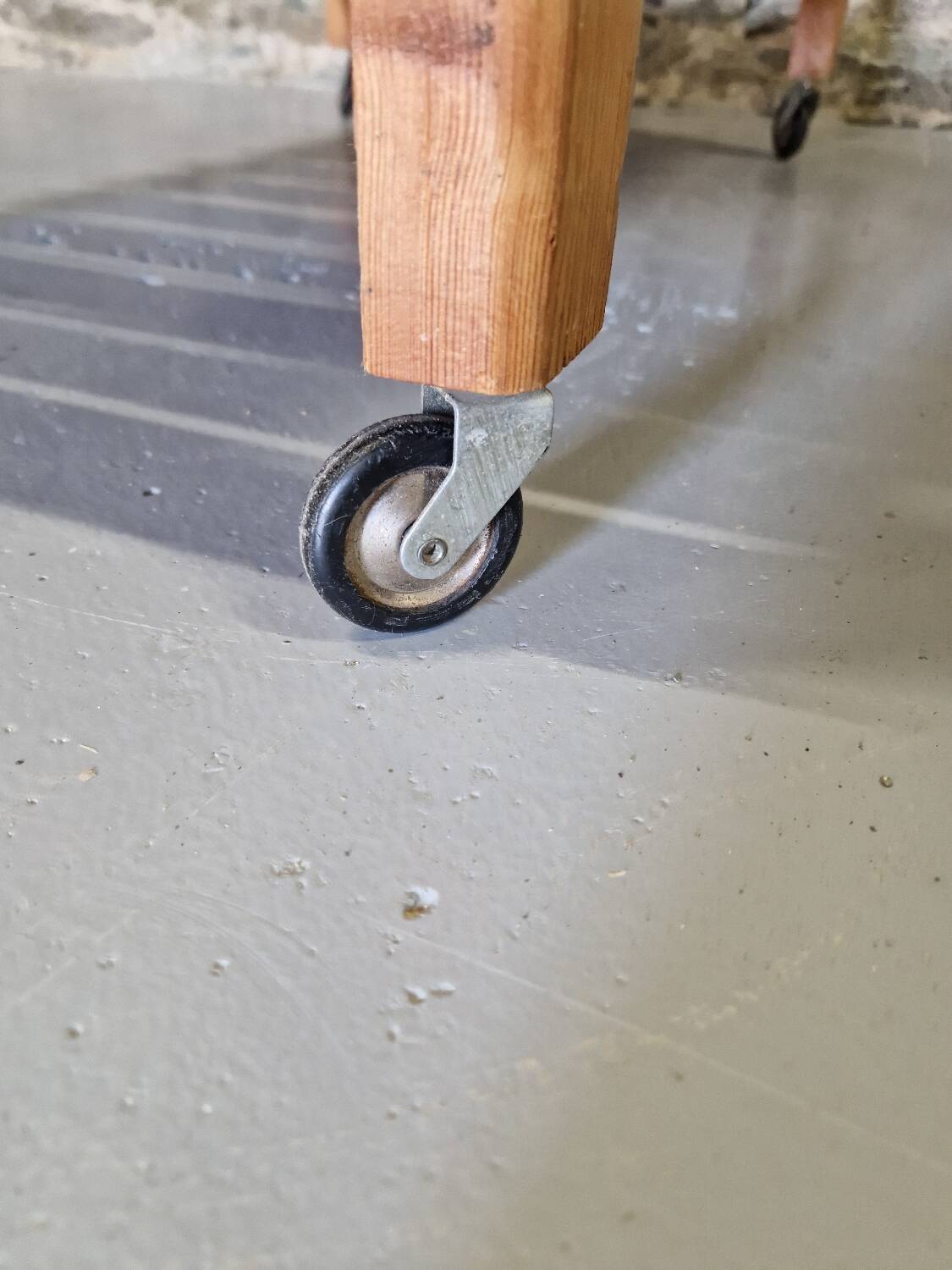 Old vintage pine serving trolley