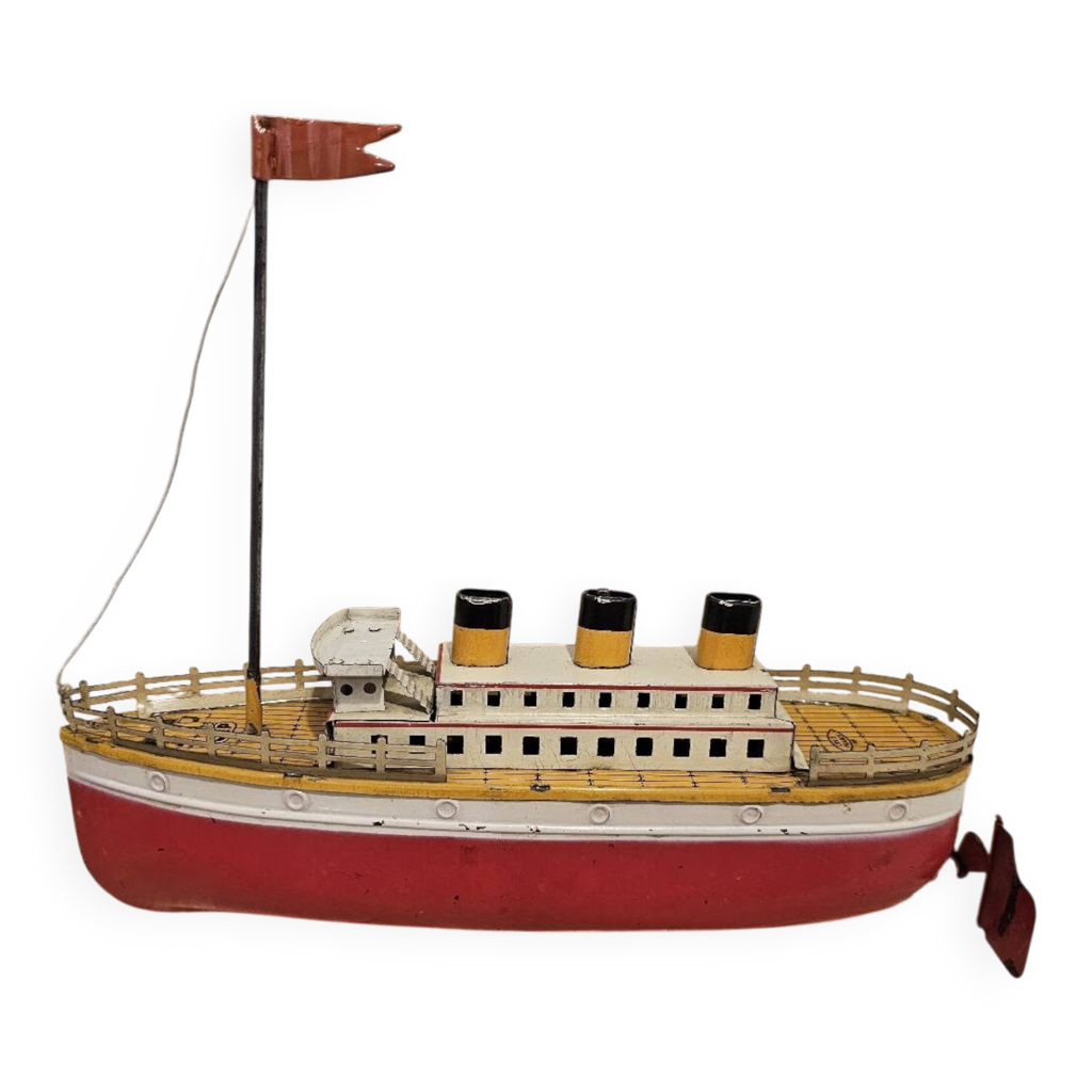 Bateau Mécanique JEP 25 Cm - Tôle, France - Rare Et En état De Marche