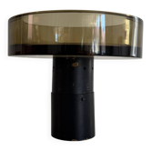 Flush mount in glass and yellow-brown metal by Seguso, 1950s, Italy.