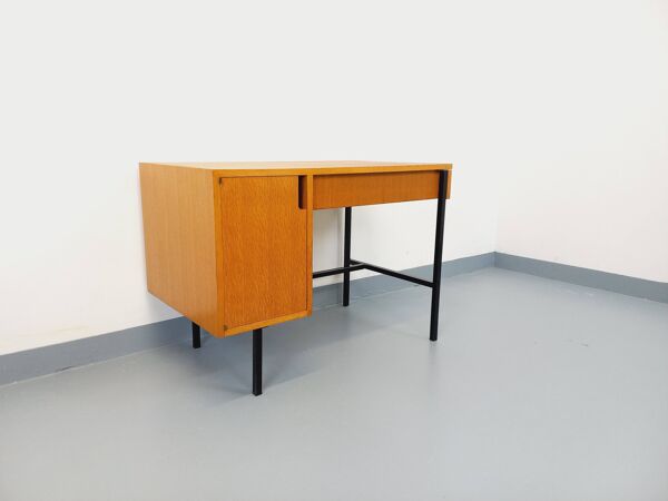 Bureau moderniste vintage Multitable par Jacques Hitier en bois de chêne