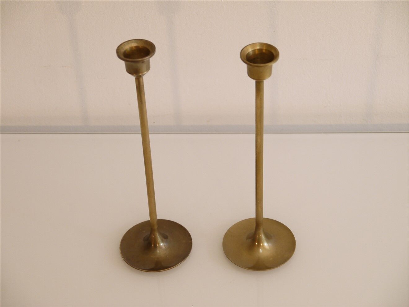 Pair of Scandinavian brass candle holders 1960