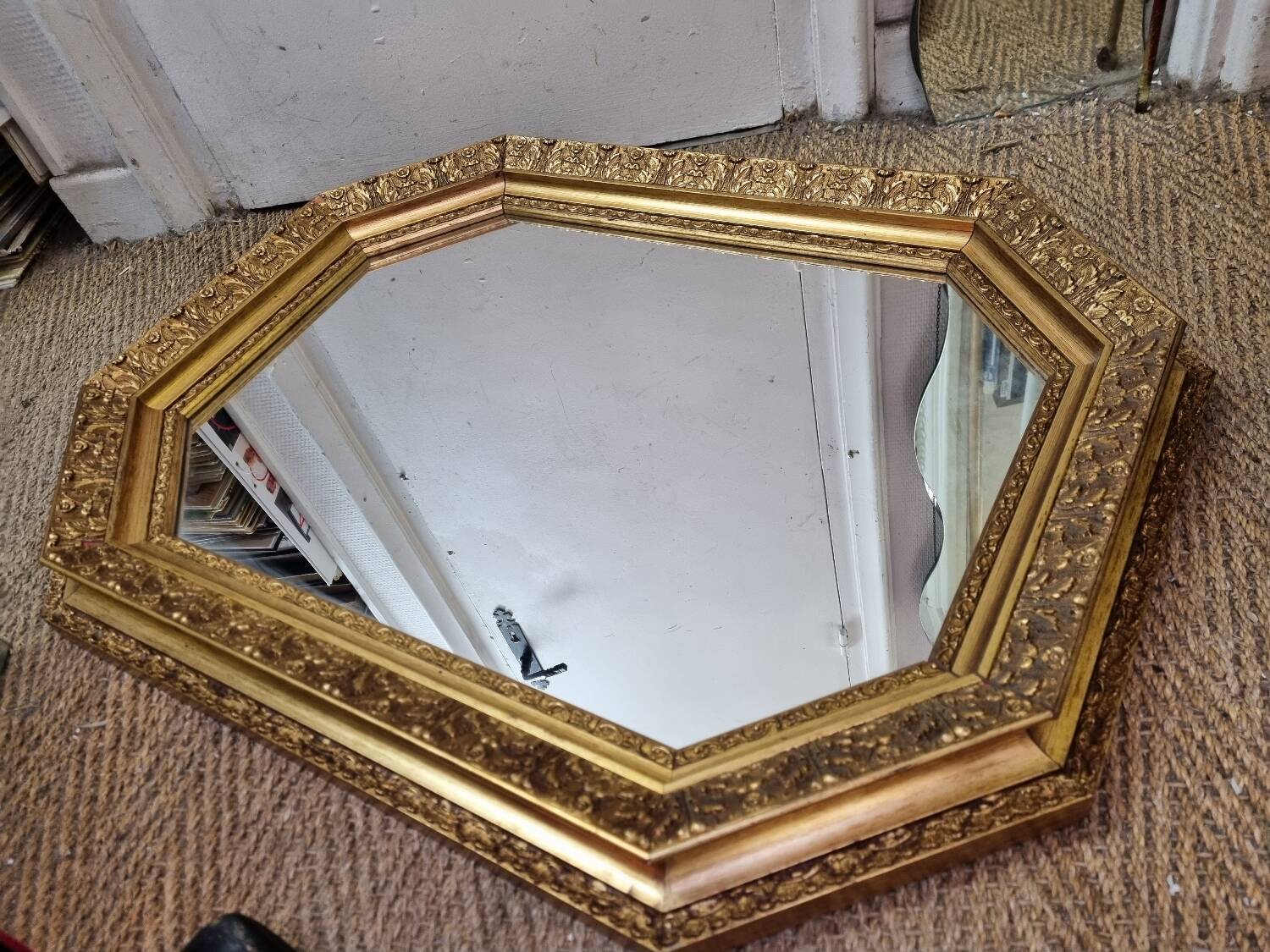 Golden wooden mirror 85X62cm