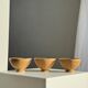 Set of 3 vintage mini bowls on foot, stoneware on pedestal H9 D10.