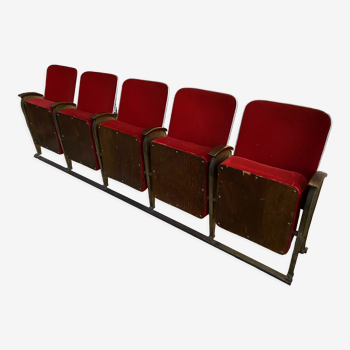 Vintage theater bench
