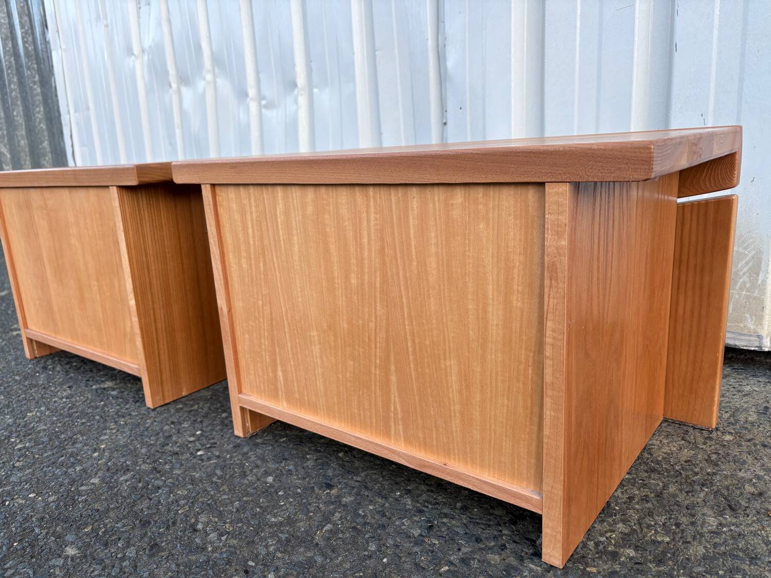 Pair of vintage wooden bedside tables – 1970s/80s