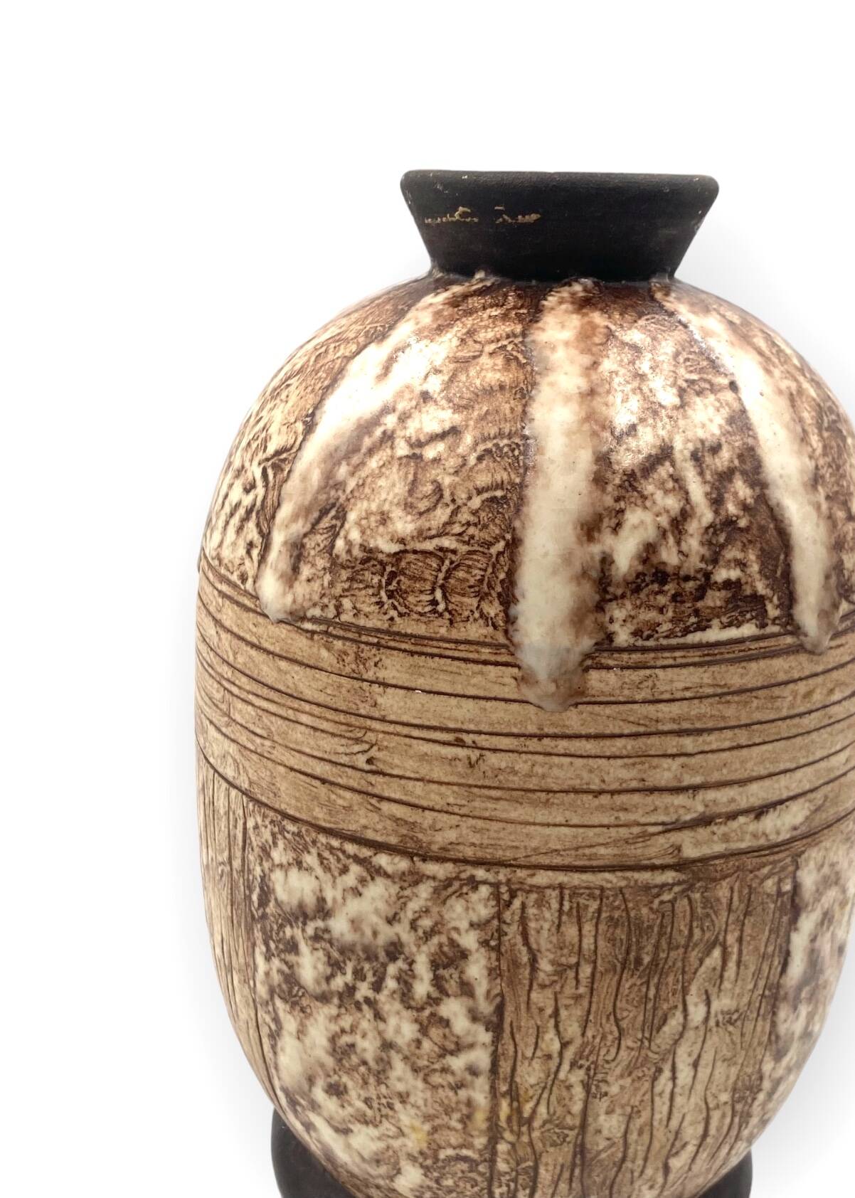 Louis Auguste Dage, Art Deco unique ceramic vase, France 1930