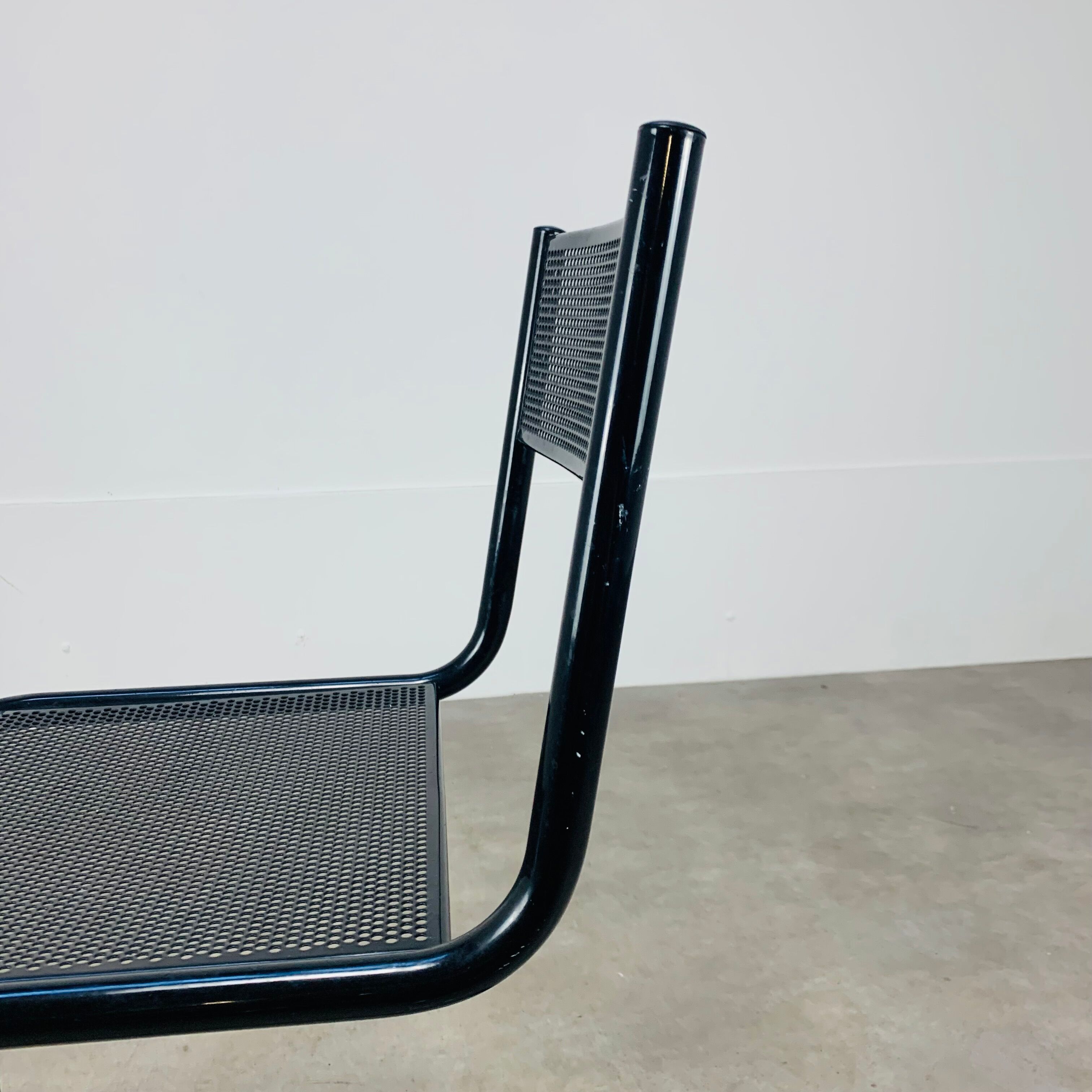 80s perforated metal Cantilever chair