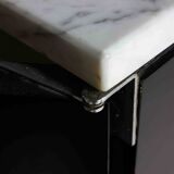 Black Executive Florence Knoll sideboard with metal handles, 1970s