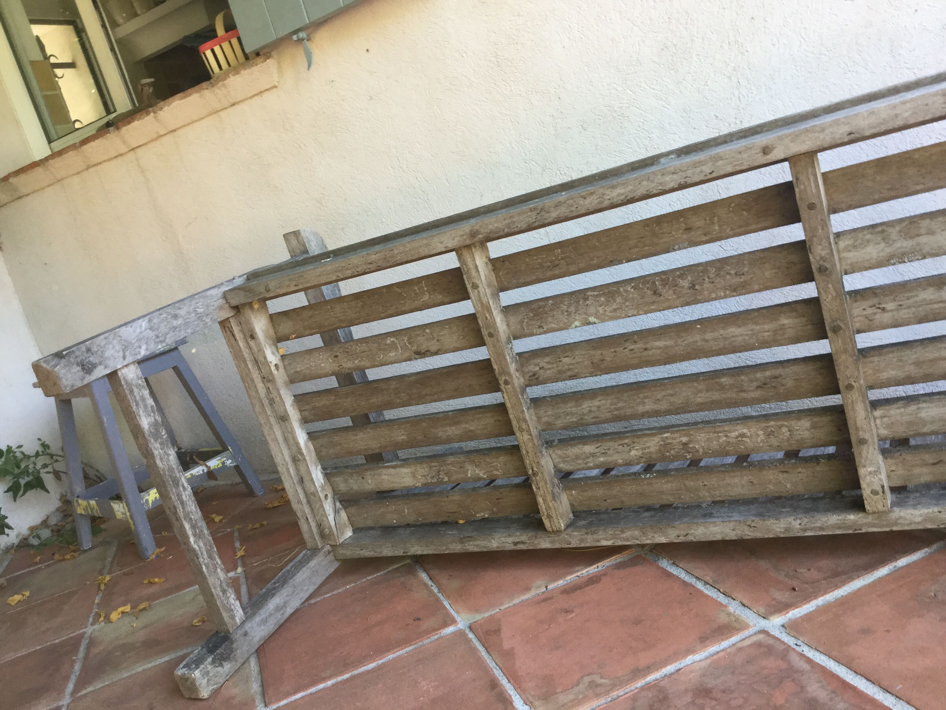 English teak park bench