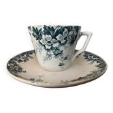 Tasse et soucoupe en Terre de fer St Amand et Hamage Marie Louise