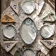Vintage fish service in Czechoslovak porcelain, 6 plates and one dish.