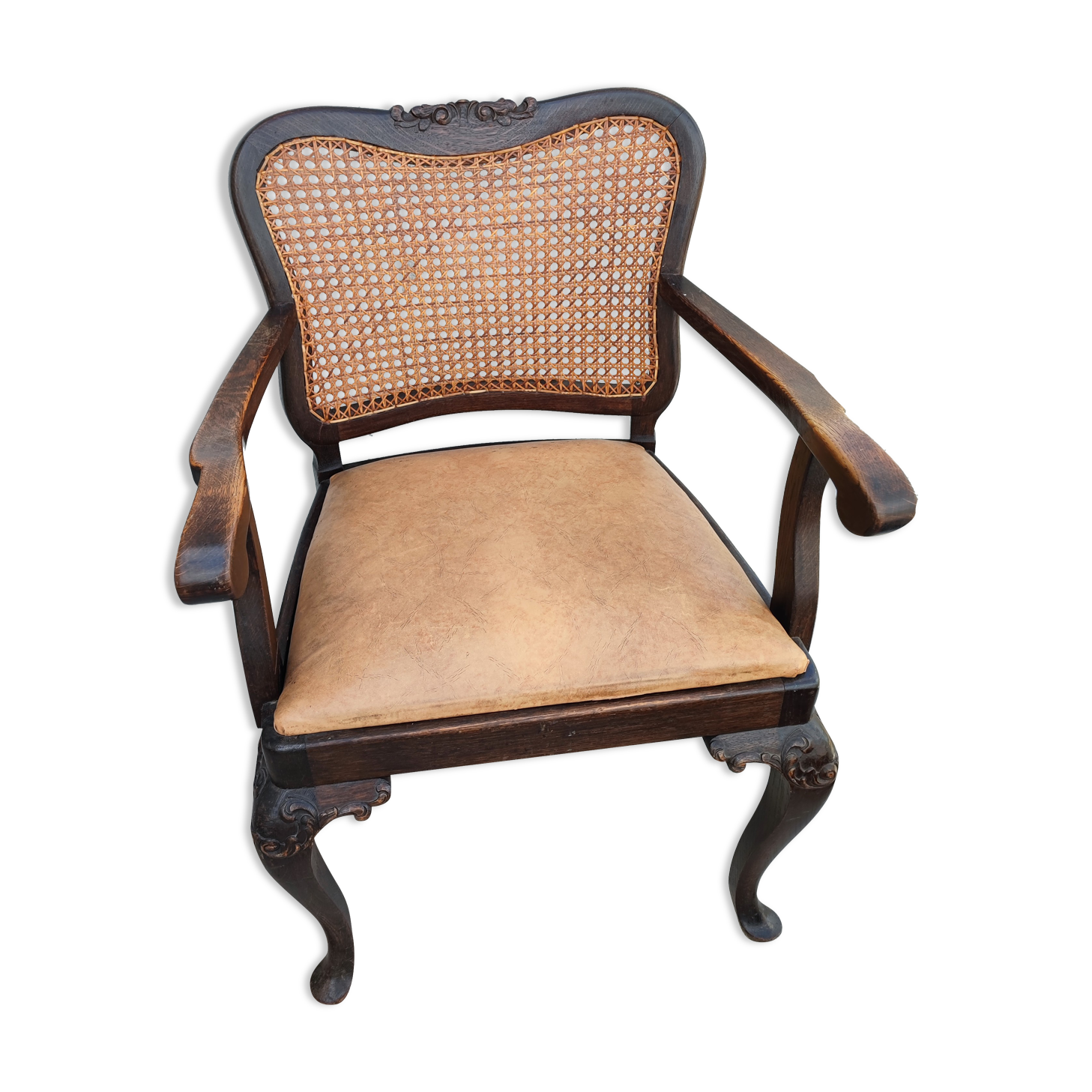 Ribbed leather office chair