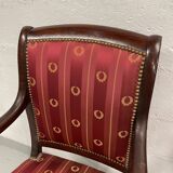 Pair of empire period armchairs in mahogany and silk
