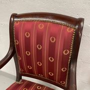 Paire de fauteuils époque empire en acajou et soie