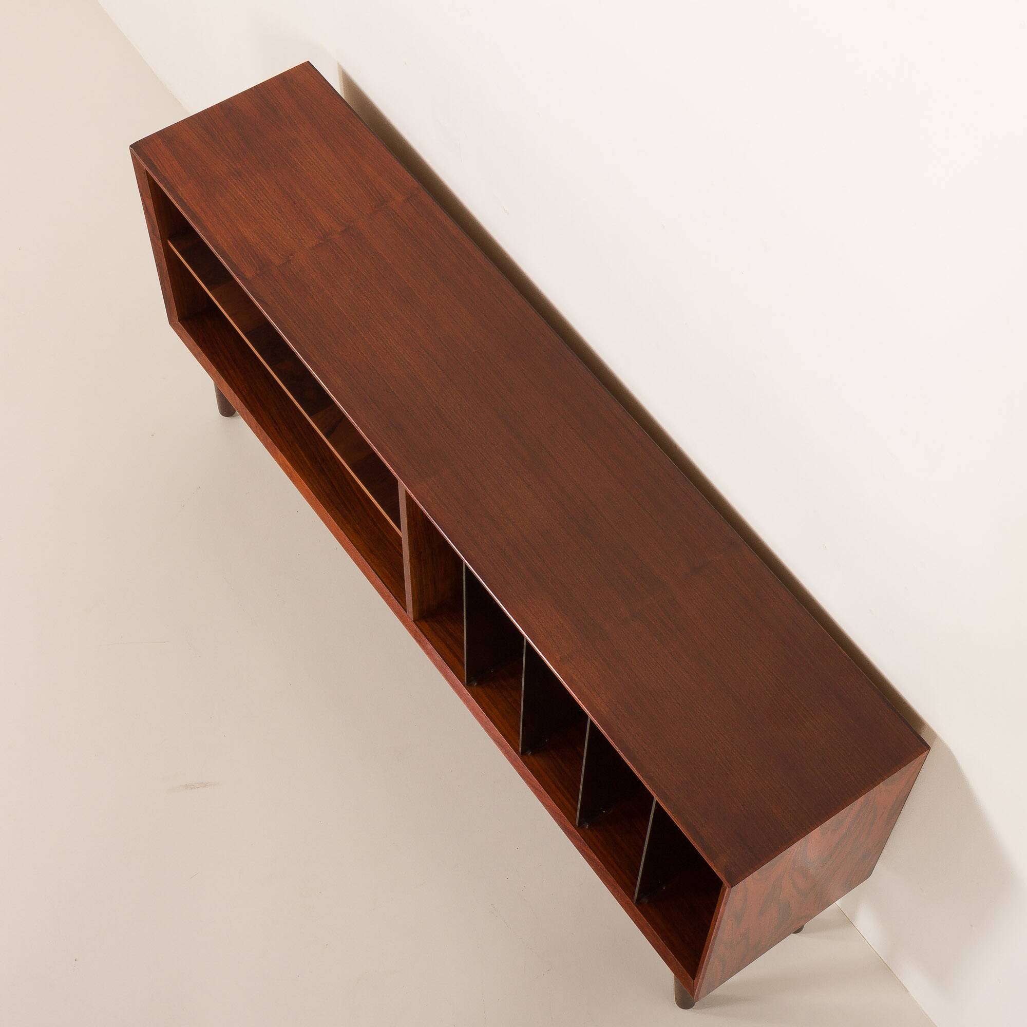 Scandinavian rosewood sideboard, vintage vinyl records cabinet, Denmark 197