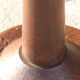 Tabouret vintage en acier et cuir de style industriel
