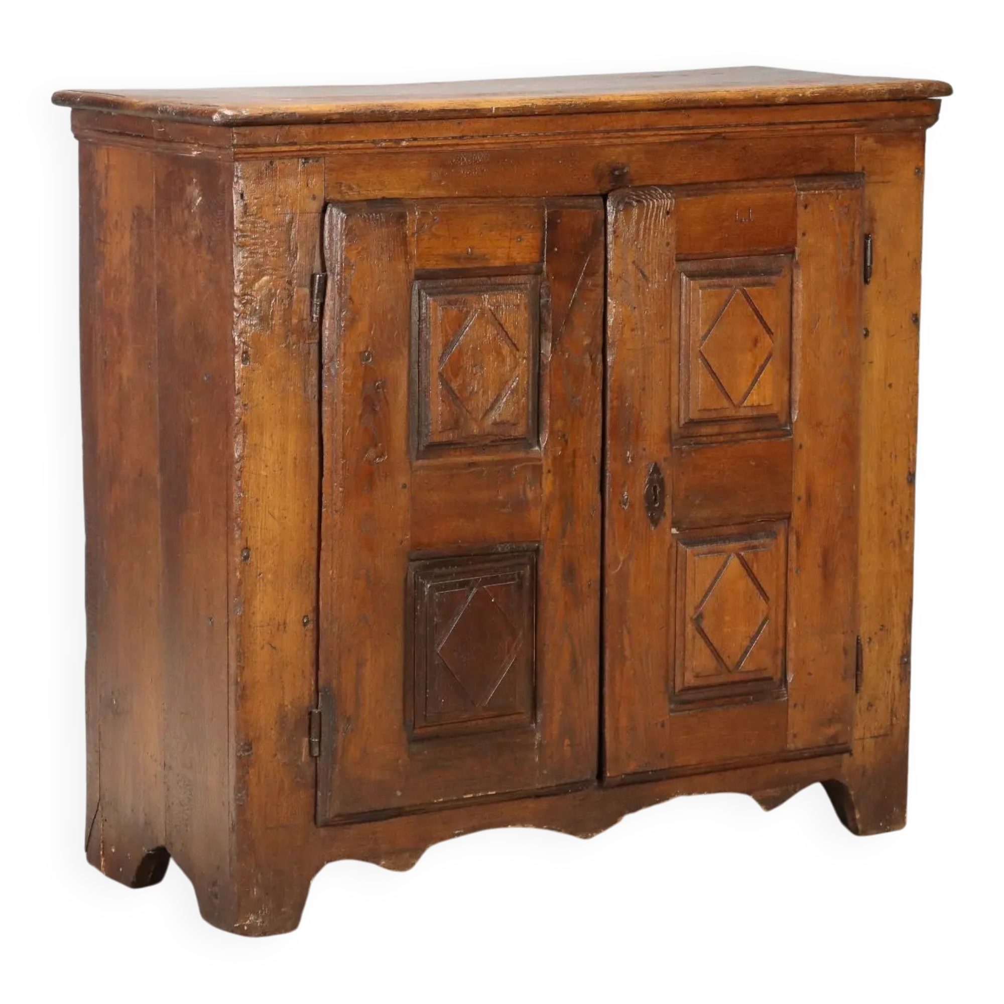Chestnut buffet with bi-partite panel doors