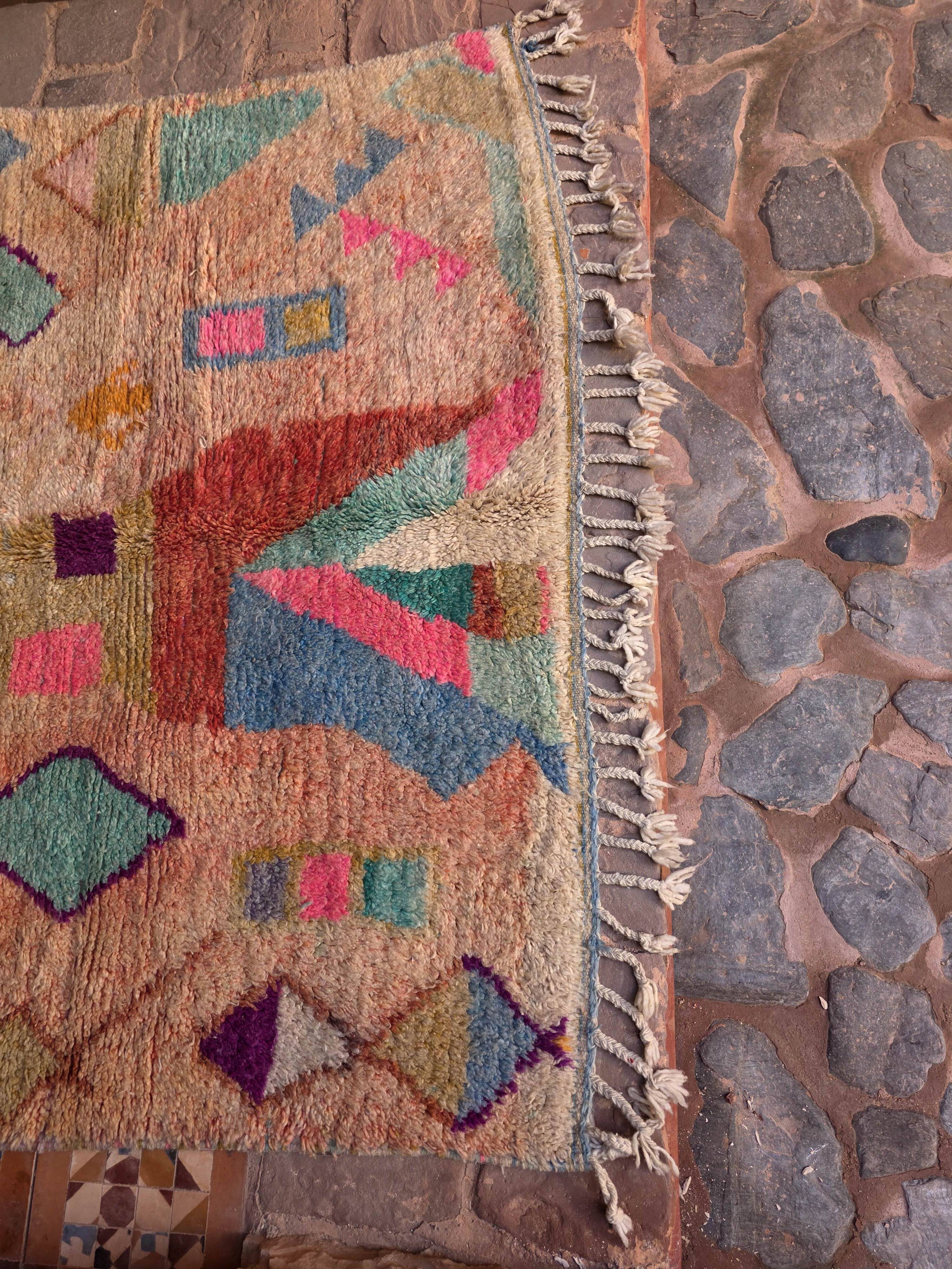 Tapis berbère de Boujaad couleurs pastel 260 x 160 cm