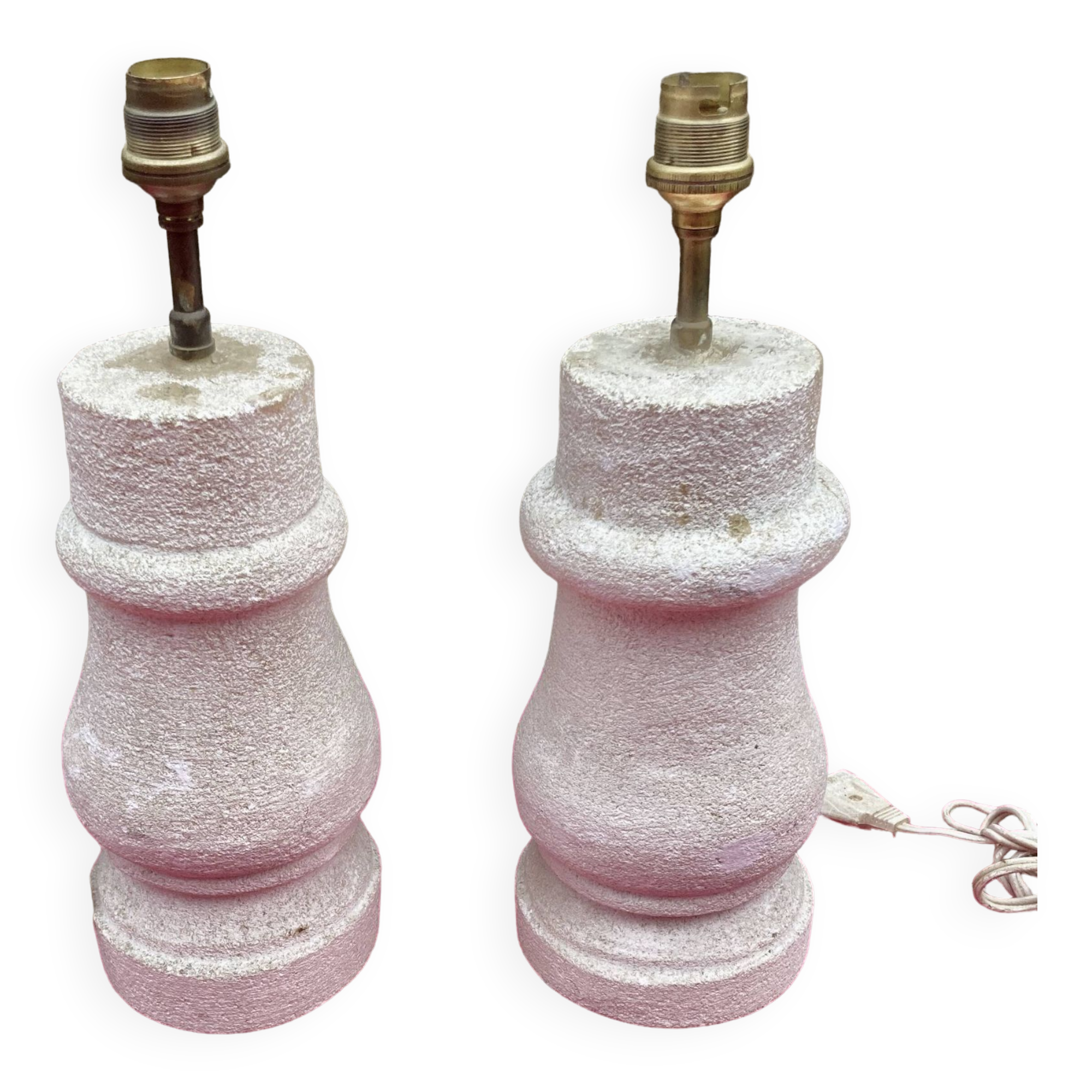 pair of stone lamps, Dlg by Albert Tormos, Arsène Galisson