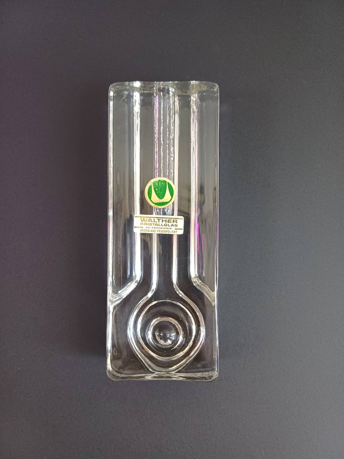 Vase en cristal Walther Kristallglas style Bauhaus