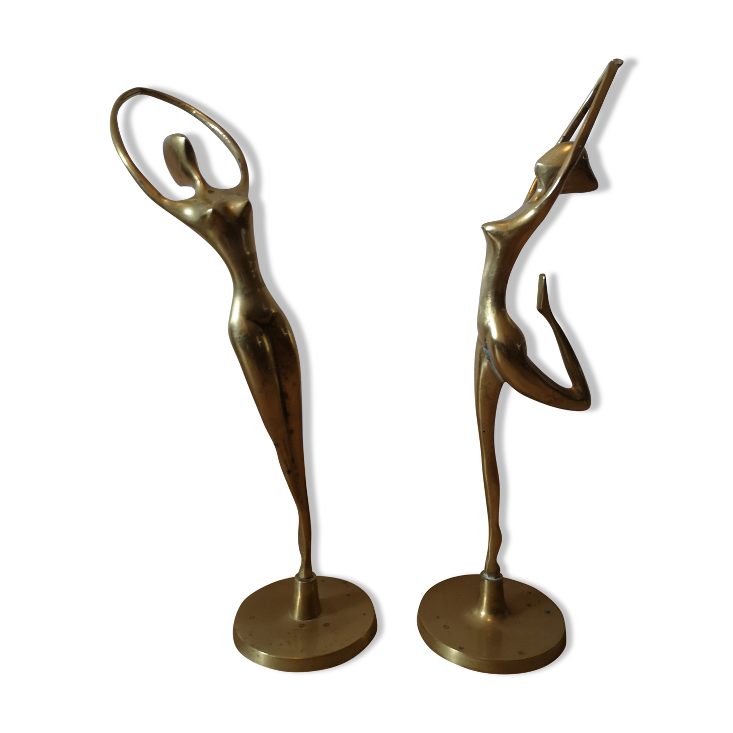 Vintage brass dancers duo