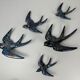 5x Original mid-century wall swallows and their nests (2x) – W. Germany