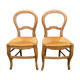 Deux chaises paillées création artisanale années 80
