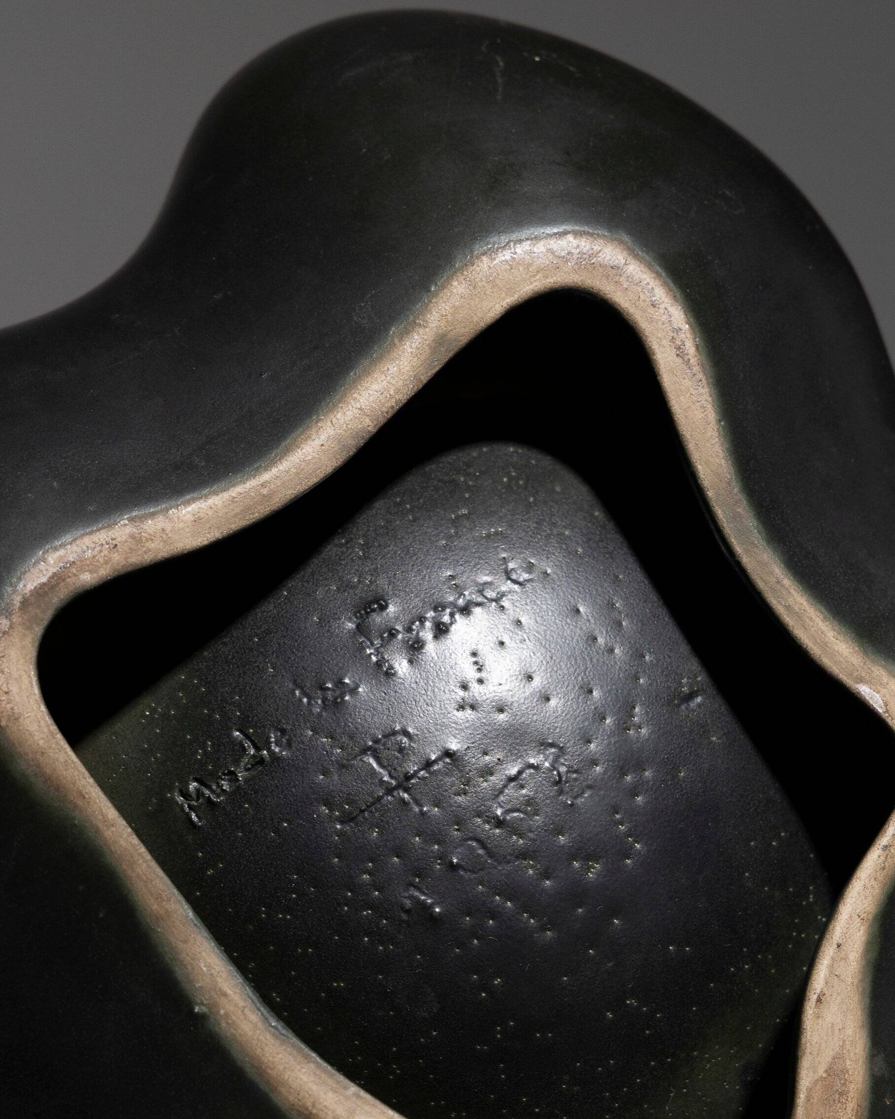 Large earthenware ashtray, pol chambost, 1960s