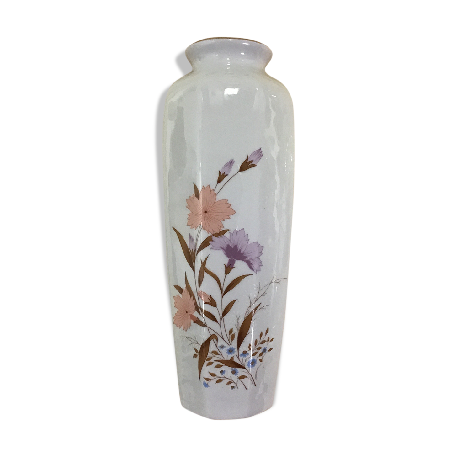 Vase moyen en porcelaine fleuri