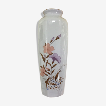 Medium vase in flowered porcelain