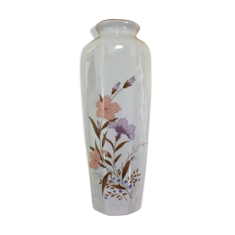 Medium vase in flowered porcelain