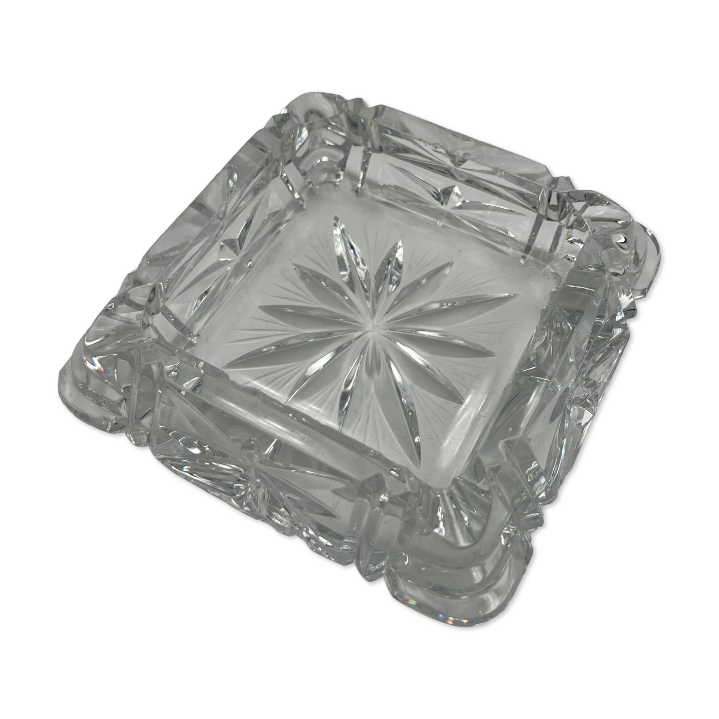 Worked crystal ashtray
