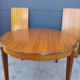 Vintage teak round table Scandinavian style with 2 extensions 1960s/70s
