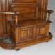 Large Neo-Gothic walnut entrance cloakroom carved by A. Hugnet