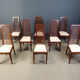 Set of 8 Italian high back dining chairs, 1980s