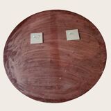 Large vintage chiseled round mirror