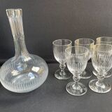 Carafe et 6 verres cristal taillé XIXème